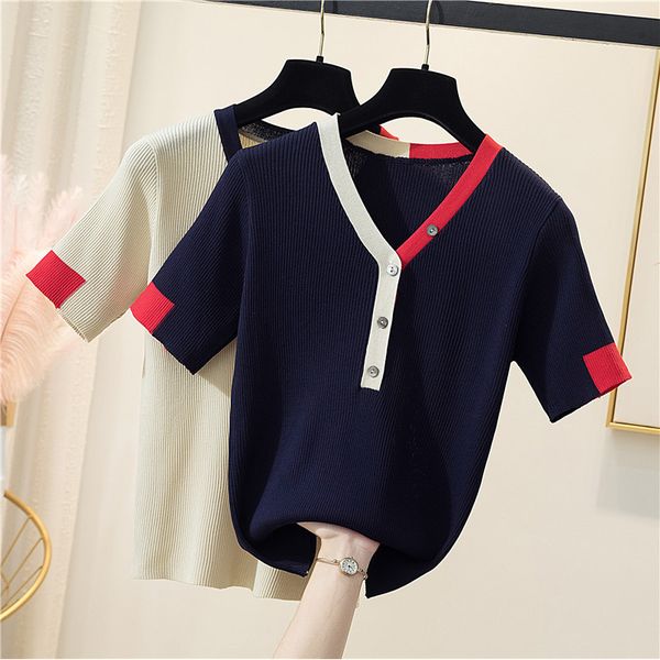 t-shirt femme 2023 new summer pure cotton women round neck pullover short sleeve pure color knit sweater size 4xl tees, White;black
t-shirt femme 2023 new summer pure cotton women round neck pullover short sleeve pure color knit sweater size 4xl tees, White;black