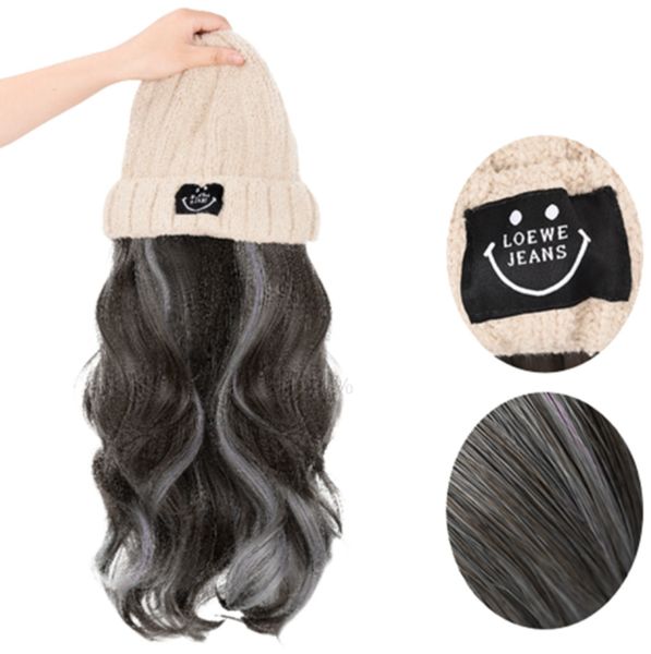fashionable long hair wig hat integrated with plush winter cap multiple styles available warm and stylish, Black
fashionable long hair wig hat integrated with plush winter cap multiple styles available warm and stylish, Black