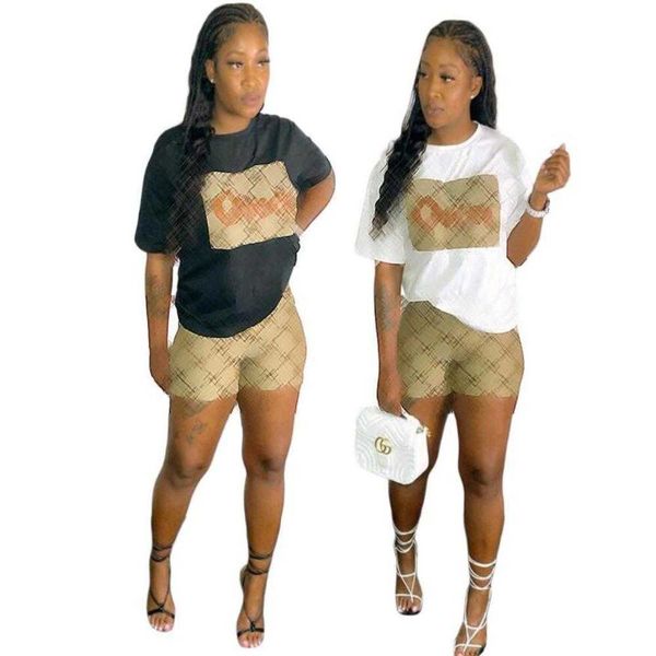 designer tracksuits women two piece set summer letter print outfits casual t shirt shorts jogger sport suit fashion o-neck clothing, Black;gray
designer tracksuits women two piece set summer letter print outfits casual t shirt shorts jogger sport suit fashion o-neck clothing, Black;gray