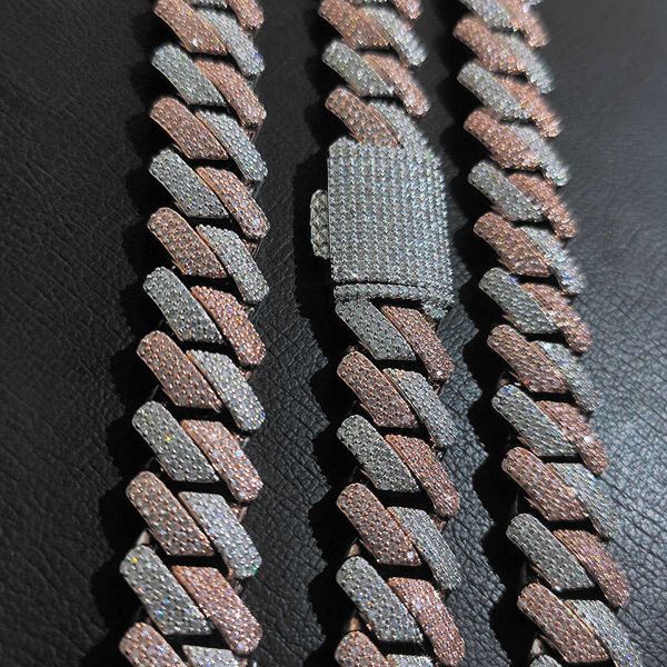 luxury flawless moissanite bling men jewelry 18mm silver cuban link chain two tone gold plated hip hop necklace
luxury flawless moissanite bling men jewelry 18mm silver cuban link chain two tone gold plated hip hop necklace