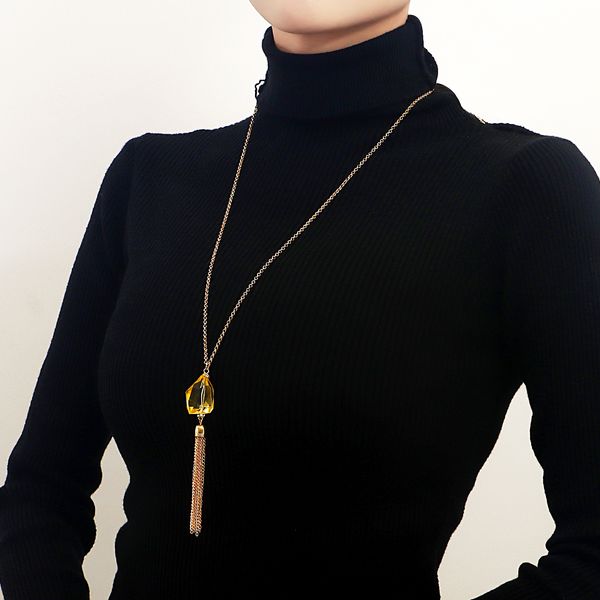 fashion jewelry fringed long sweater chain high-grade feeling yellow transparent crystal necklace everything wholesale pendant for women des, Silver
fashion jewelry fringed long sweater chain high-grade feeling yellow transparent crystal necklace everything wholesale pendant for women des, Silver