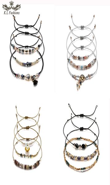 3pcslot bead bracelet for women multicolor crystal series tandem leaf heart round geometric pendant woven wax rope bracelet diy j3566099, Black
3pcslot bead bracelet for women multicolor crystal series tandem leaf heart round geometric pendant woven wax rope bracelet diy j3566099, Black