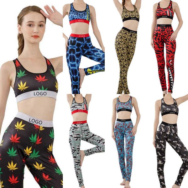 designer women tracksuits two pieces yoga bra set crop vest patchwork shark camo printed fitness sports suit, Gray
designer women tracksuits two pieces yoga bra set crop vest patchwork shark camo printed fitness sports suit, Gray