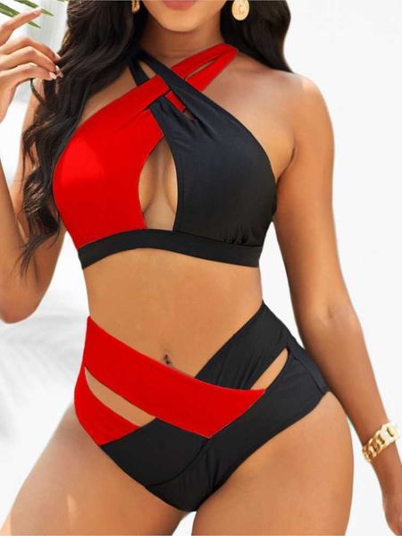 women's swimwear stitching swimsuit bikini women 2023 new summer fashion slit bikini swimsuit ladies high waist cross two piece sets z0, White;black
women's swimwear stitching swimsuit bikini women 2023 new summer fashion slit bikini swimsuit ladies high waist cross two piece sets z0, White;black