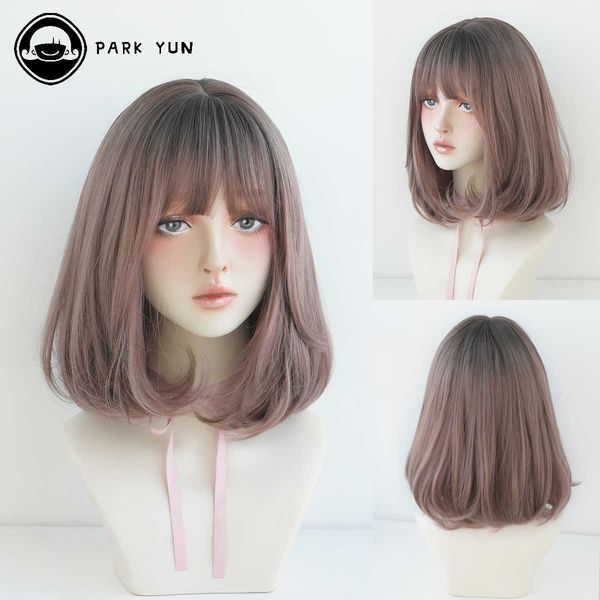 lace wigs short wigs straight bob wigs with bangs brown pink wig black natural synthetic hair for women daily cosplay heat resistant wig z06, Black;brown
lace wigs short wigs straight bob wigs with bangs brown pink wig black natural synthetic hair for women daily cosplay heat resistant wig z06, Black;brown