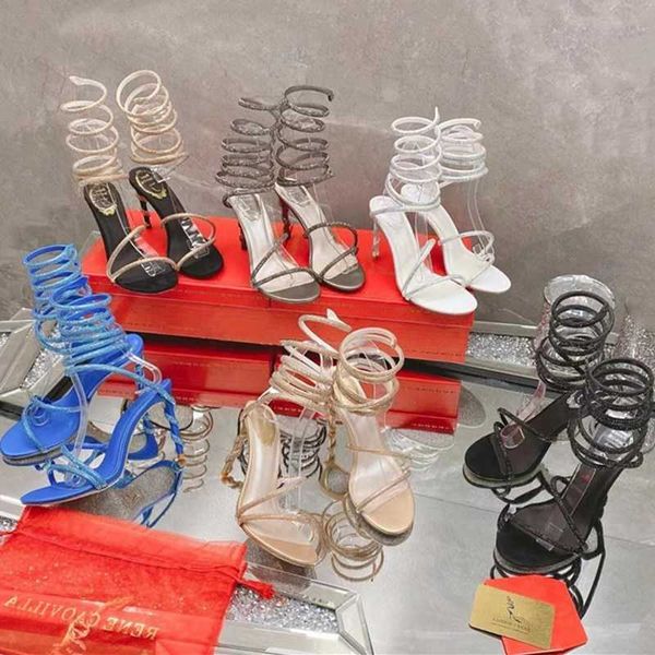 rene caovilla thenew sandals high heels dress shoes sandal luxury designer crystal ankle strap winding fashionable stiletto heel for womens, Black
rene caovilla thenew sandals high heels dress shoes sandal luxury designer crystal ankle strap winding fashionable stiletto heel for womens, Black