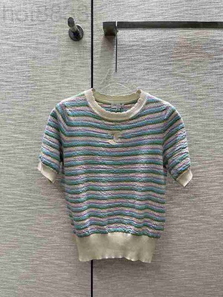 women's knits & tees designer 2023 spring/summer new style casual versatile sweet contrast stripes show thin and age reducing knitted s, White
women's knits & tees designer 2023 spring/summer new style casual versatile sweet contrast stripes show thin and age reducing knitted s, White