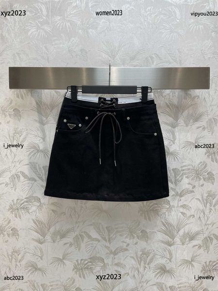 women designer skirt lace up elastic waist design denim dress fashion girl skirt dual pocket decoration dress june10, Black
women designer skirt lace up elastic waist design denim dress fashion girl skirt dual pocket decoration dress june10, Black