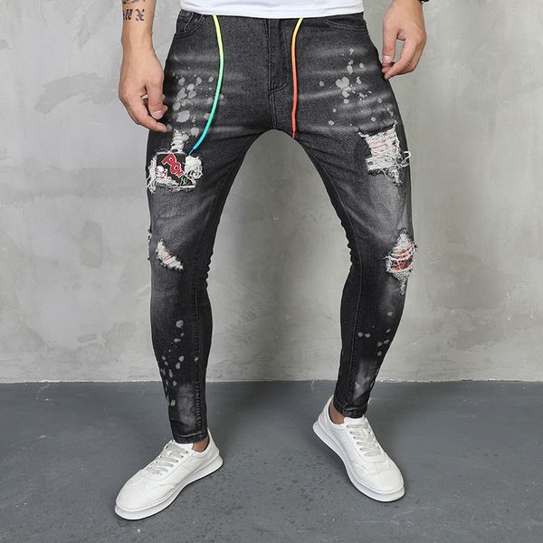 godlikeu mens designer street jeans ripped black fashion slim skinny denim pant trouser, Blue
godlikeu mens designer street jeans ripped black fashion slim skinny denim pant trouser, Blue