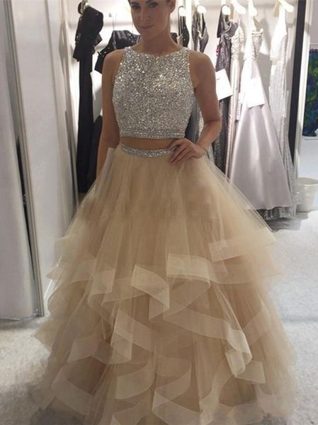 2023 plus size ball gown champagne prom dresses sparkly sequins beaded tulle tiered skirt keyhole back backless evening dresses, Black
2023 plus size ball gown champagne prom dresses sparkly sequins beaded tulle tiered skirt keyhole back backless evening dresses, Black
