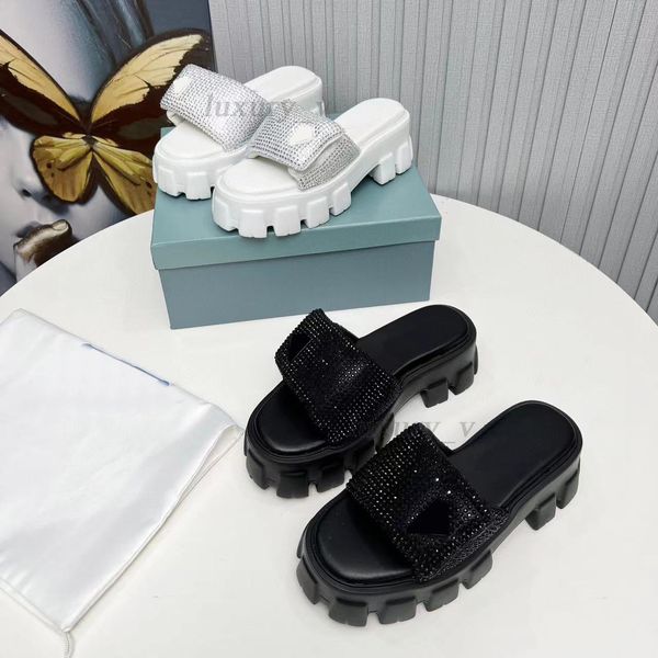 designer monolith slippers women platform slides crystal pool pillow comfort mules flat sandals rubber sole slide party lady slippers, Black
designer monolith slippers women platform slides crystal pool pillow comfort mules flat sandals rubber sole slide party lady slippers, Black