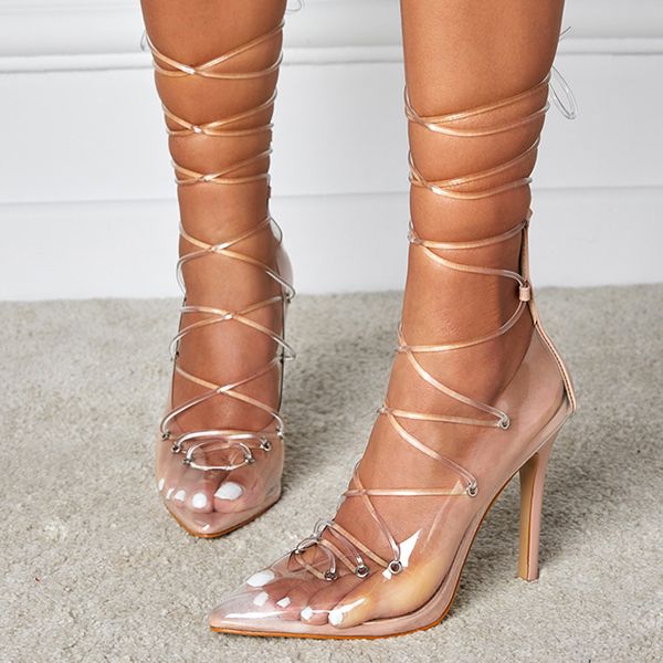 liyke spring autumn transparent pumps sandals women pointed toe cross lace up stiletto high heels party dress shoes size 42, Black
liyke spring autumn transparent pumps sandals women pointed toe cross lace up stiletto high heels party dress shoes size 42, Black