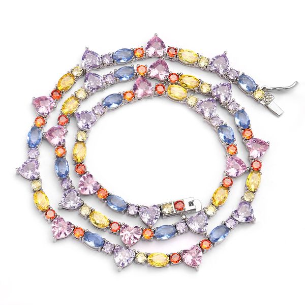 charming fashion white gold colorful cz heart tennis chain necklace for girls women diamond cubic zirconia jewelry, Silver
charming fashion white gold colorful cz heart tennis chain necklace for girls women diamond cubic zirconia jewelry, Silver
