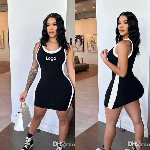summer pit stripe dress trend letter print sleeveless slim wrapped hip short skirt black and white contrast dresses, Black;gray
summer pit stripe dress trend letter print sleeveless slim wrapped hip short skirt black and white contrast dresses, Black;gray