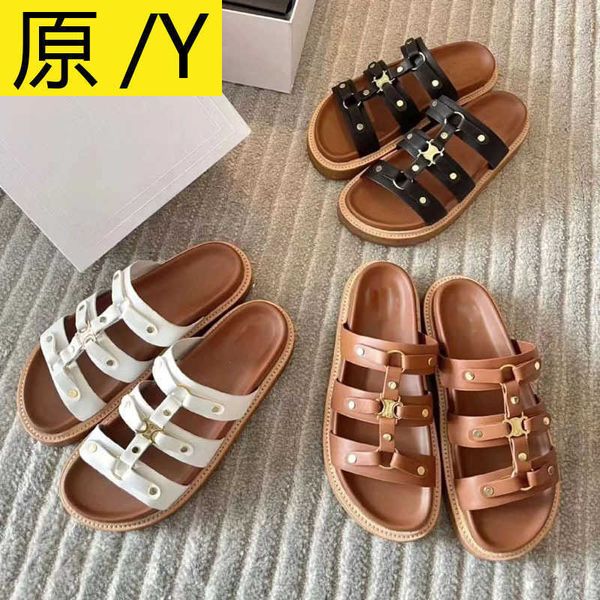 arc de triomphe for women 2023 summer new riveted open toe thick sole one line wearing genuine leather roman slippers, Black
arc de triomphe for women 2023 summer new riveted open toe thick sole one line wearing genuine leather roman slippers, Black
