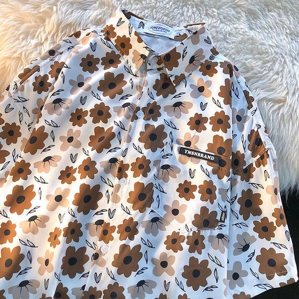 floral full print short sleeve shirt women vintage hong kong style oversized blouses 2022 summer korean beach style, White
floral full print short sleeve shirt women vintage hong kong style oversized blouses 2022 summer korean beach style, White