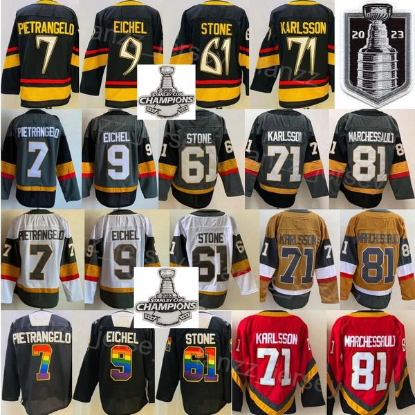 2023 stanley cup champions hockey 9 jack eichel jersey 61 mark stone 71 william karlsson 81 jonathan marchessault 7 alex pietrangelo reverse, Black;red
2023 stanley cup champions hockey 9 jack eichel jersey 61 mark stone 71 william karlsson 81 jonathan marchessault 7 alex pietrangelo reverse, Black;red
