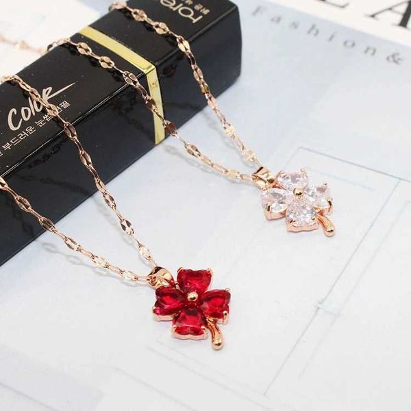 korean version rose gold lucky grass pendant female titanium steel necklace four-leaf clover small fresh simple clavicle chain girlfriends j, Black
korean version rose gold lucky grass pendant female titanium steel necklace four-leaf clover small fresh simple clavicle chain girlfriends j, Black
