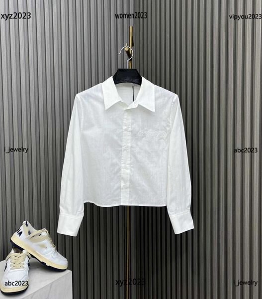 luxury womens designer clothing embroidered logo decoration on chest lady blouse long sleeved lapel shirt #multiple product, White
luxury womens designer clothing embroidered logo decoration on chest lady blouse long sleeved lapel shirt #multiple product, White