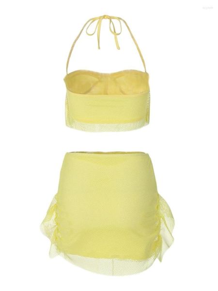 two piece dress wsevypo yellow 2pieces skirt sets summer beach vacation streetwear outfit women s tie-up halterneck backless vest mini, White
two piece dress wsevypo yellow 2pieces skirt sets summer beach vacation streetwear outfit women s tie-up halterneck backless vest mini, White