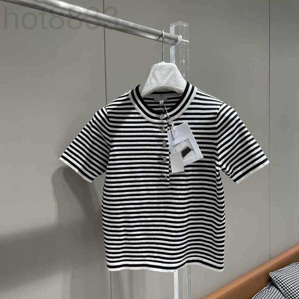 women's knits & tees designer summer new casual versatile style reduced age round neck stripe knitted short sleeves aycj, White
women's knits & tees designer summer new casual versatile style reduced age round neck stripe knitted short sleeves aycj, White