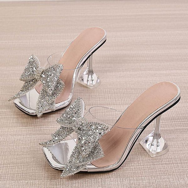 liyke 2023 new transparent slippers for women fashion silver crystal bowknot high heels female mules slides summer sandals shoes, Black
liyke 2023 new transparent slippers for women fashion silver crystal bowknot high heels female mules slides summer sandals shoes, Black