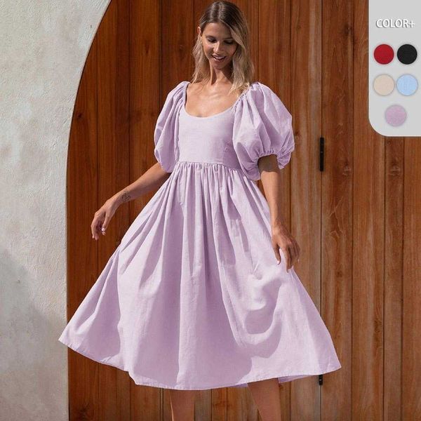 womens french style high grade lantern sleeve dress fashion trend backless casual summer women, Black;gray
womens french style high grade lantern sleeve dress fashion trend backless casual summer women, Black;gray