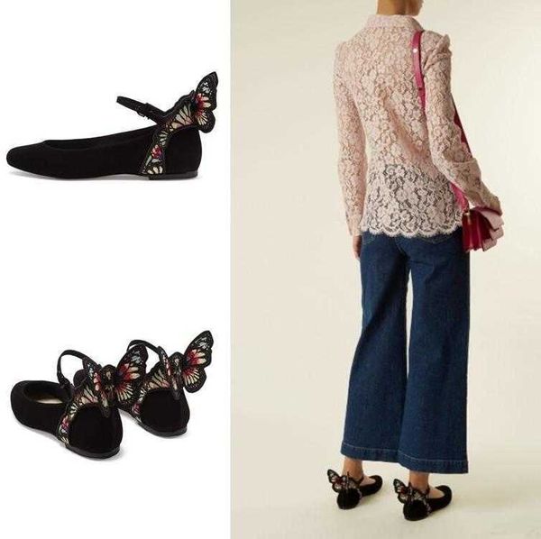 sophia webster ballet shoes embroidered wings flats ankle strap loafers butterfly shoes women party dress flats quality, Black
sophia webster ballet shoes embroidered wings flats ankle strap loafers butterfly shoes women party dress flats quality, Black