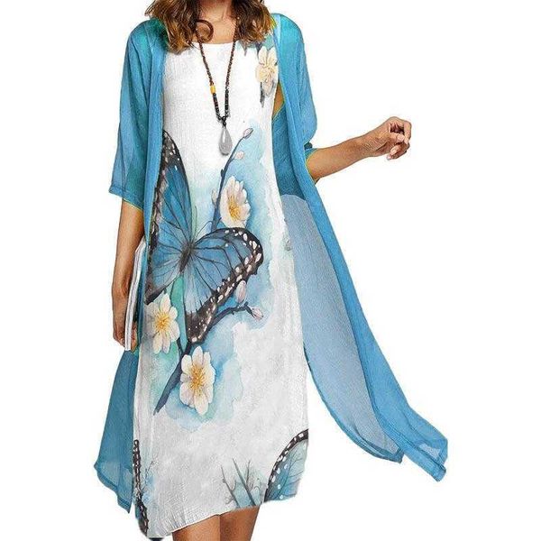 summer womens dress two piece butterfly dragonfly printed round neck outerwear shirt women, Black;gray
summer womens dress two piece butterfly dragonfly printed round neck outerwear shirt women, Black;gray