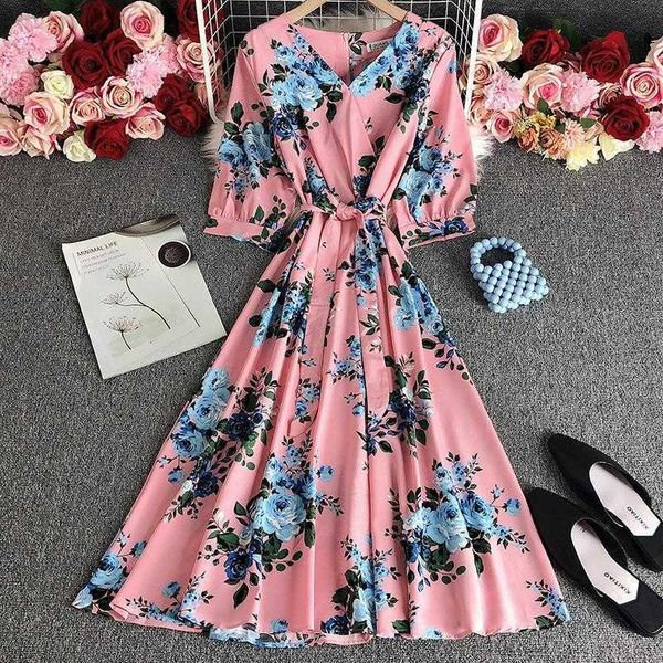 v neck floral dress for women summer loose belly covering lady like woman style western over the knee a line, Black;gray
v neck floral dress for women summer loose belly covering lady like woman style western over the knee a line, Black;gray
