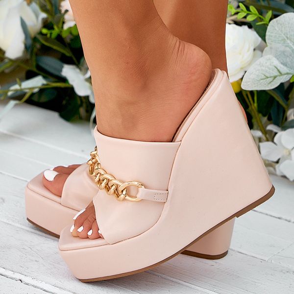 liyke 2023 new leather red platform wedges slippers summer peep toe super high heels fashion chain sandals shoes size 35-42, Black
liyke 2023 new leather red platform wedges slippers summer peep toe super high heels fashion chain sandals shoes size 35-42, Black