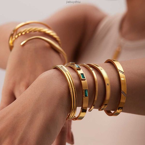 ins vintage titanium steel open gold bracelet stainless bangle women's premium zircon bangles, Silver
ins vintage titanium steel open gold bracelet stainless bangle women's premium zircon bangles, Silver