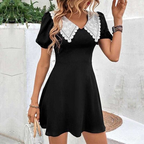 maxi dresses summer womens doll collar skirt puff sleeve a line dress, Black;gray
maxi dresses summer womens doll collar skirt puff sleeve a line dress, Black;gray