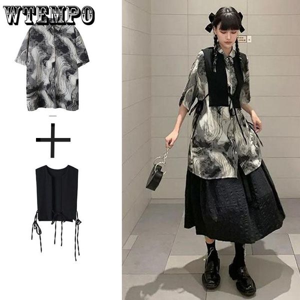 polos ink smudged shirt vest twopiece set ladies high street wear thin polo shirts statement lace vest vintage shirt loose top, White
polos ink smudged shirt vest twopiece set ladies high street wear thin polo shirts statement lace vest vintage shirt loose top, White