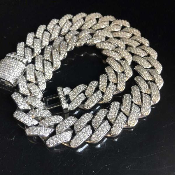 12mm mens jewelry 925 sterling silver 18k iced out cuban