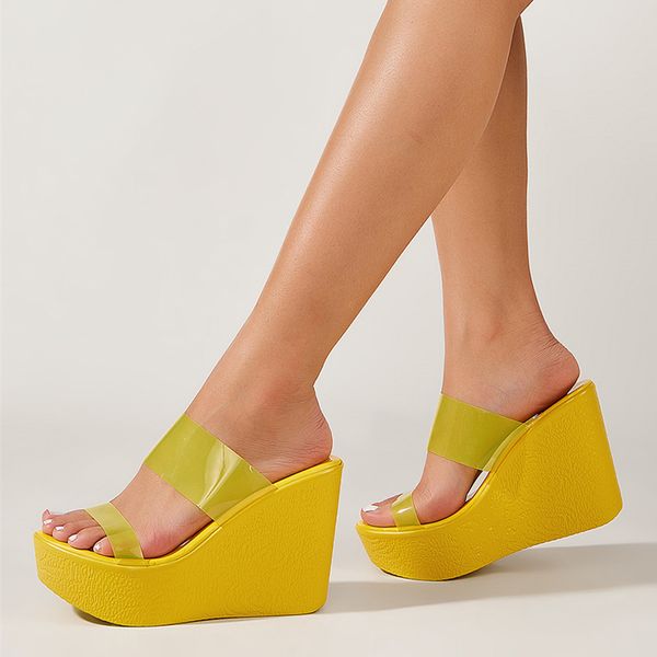 liyke yellow wedges shoes for women designer slides fashion open toe platform high heels slippers pvc transparent sandals, Black
liyke yellow wedges shoes for women designer slides fashion open toe platform high heels slippers pvc transparent sandals, Black