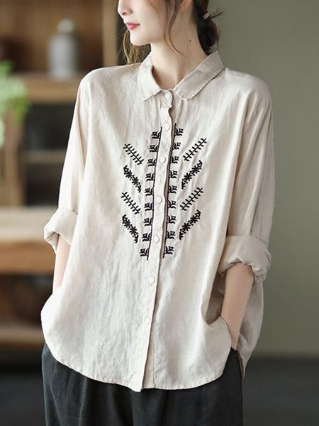 shirts women long sleeve casual shirts new arrival 2022 spring vintage style floral embroidery loose female cotton linen b1714, White
shirts women long sleeve casual shirts new arrival 2022 spring vintage style floral embroidery loose female cotton linen b1714, White