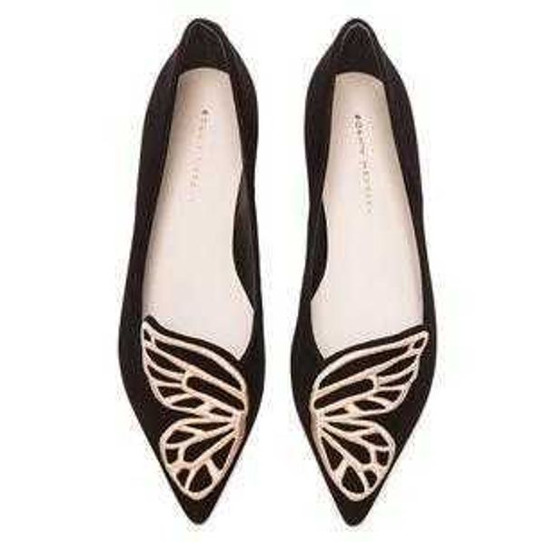 sophia webster lady suede leather dress shoes butterfly wings embroidery sharp flat shallow women's single shoes size 34-42, Black
sophia webster lady suede leather dress shoes butterfly wings embroidery sharp flat shallow women's single shoes size 34-42, Black