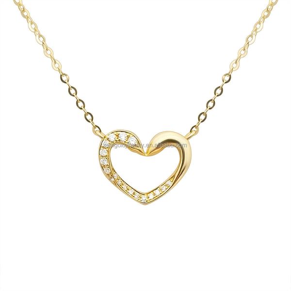 luxury jewelry au585 14k gold necklaces real yellow gold heart necklace moissanite women wedding gift fine jewelry wholesale, Silver
luxury jewelry au585 14k gold necklaces real yellow gold heart necklace moissanite women wedding gift fine jewelry wholesale, Silver