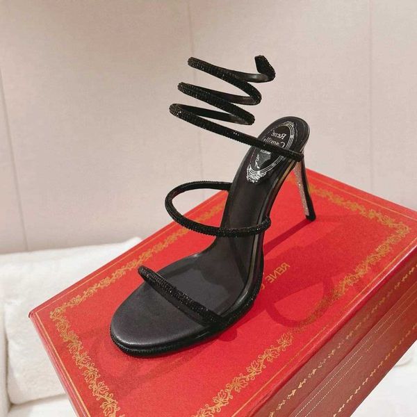 rene caovilla cleo rhinestones-studded stiletto sandals 95mm square head snake strass ankle wraparound stiletto women's high heels luxu, Black
rene caovilla cleo rhinestones-studded stiletto sandals 95mm square head snake strass ankle wraparound stiletto women's high heels luxu, Black
