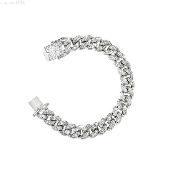 two row gemstones 15mm width hip hop jewelry vvs1 moissanite diamond cuban link chain bracelet, Silver
two row gemstones 15mm width hip hop jewelry vvs1 moissanite diamond cuban link chain bracelet, Silver