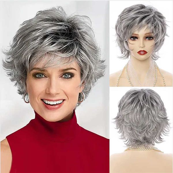 lace wigs hairjoy synthetic hair mix color for women heat resistant fiber daily short curly wigs gray fluffy layered with bangs z0613, Black;brown
lace wigs hairjoy synthetic hair mix color for women heat resistant fiber daily short curly wigs gray fluffy layered with bangs z0613, Black;brown