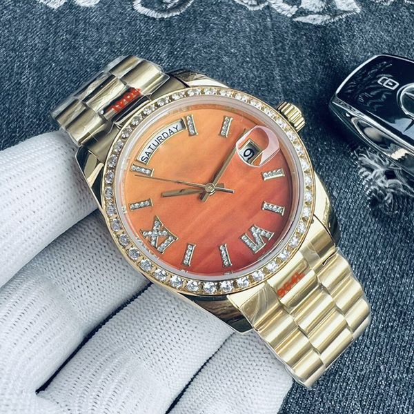 with diamonds date montre de luxe 40mm mens womens watches 2813 automatic movement full stainless steel watch waterproof luminous mechanical, Slivery;brown
with diamonds date montre de luxe 40mm mens womens watches 2813 automatic movement full stainless steel watch waterproof luminous mechanical, Slivery;brown