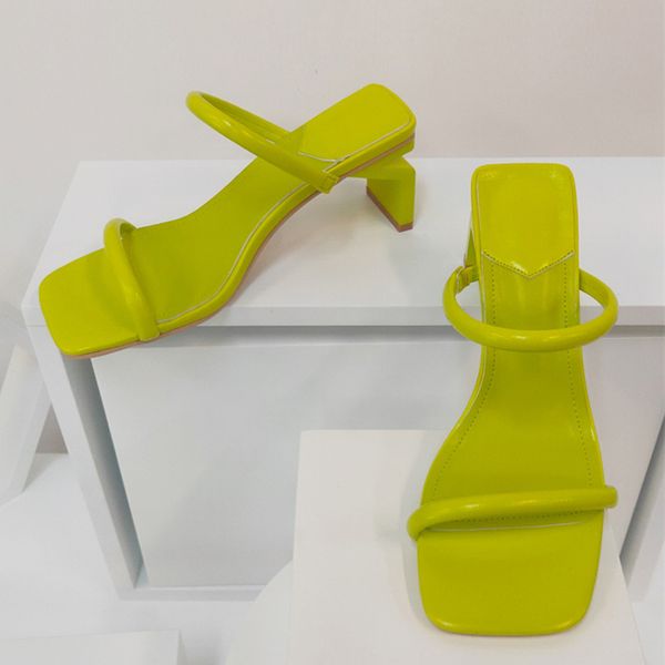 fashion strange style fluorescent green square heels slippers for women open toe narrow band casual gladiator sandals beach shoe, Black
fashion strange style fluorescent green square heels slippers for women open toe narrow band casual gladiator sandals beach shoe, Black
