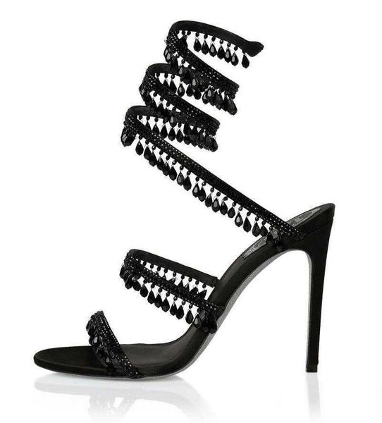 rene caovilla stiletto sandals luxury designer crystal chandelier rhinestone twining foot ring high heeled womens shoes narrow band 10cm hee, Black
rene caovilla stiletto sandals luxury designer crystal chandelier rhinestone twining foot ring high heeled womens shoes narrow band 10cm hee, Black