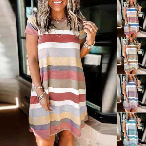 summer womens clothing loose dress casual fashion striped printed short sleeve, Black;gray
summer womens clothing loose dress casual fashion striped printed short sleeve, Black;gray