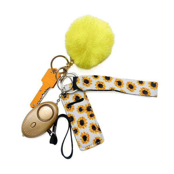 yellow 8 coloe selling women's self-defense keychain five-piece alarm hook with liquid bottle sleeve hairball knife security keychain, Silver
yellow 8 coloe selling women's self-defense keychain five-piece alarm hook with liquid bottle sleeve hairball knife security keychain, Silver