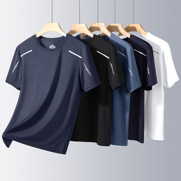 mens t-shirtd summer ice silk quick dry short sleeved men youth fitness sports casual thin breathable designer t-shirt, White;black
mens t-shirtd summer ice silk quick dry short sleeved men youth fitness sports casual thin breathable designer t-shirt, White;black