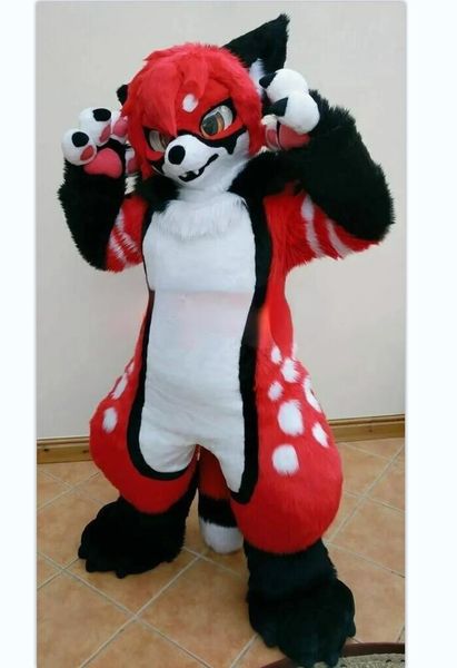 red furry fursuit fox mascot costume animal carnival fancy party dress-up for halloween and xmas, Red;yellow
red furry fursuit fox mascot costume animal carnival fancy party dress-up for halloween and xmas, Red;yellow