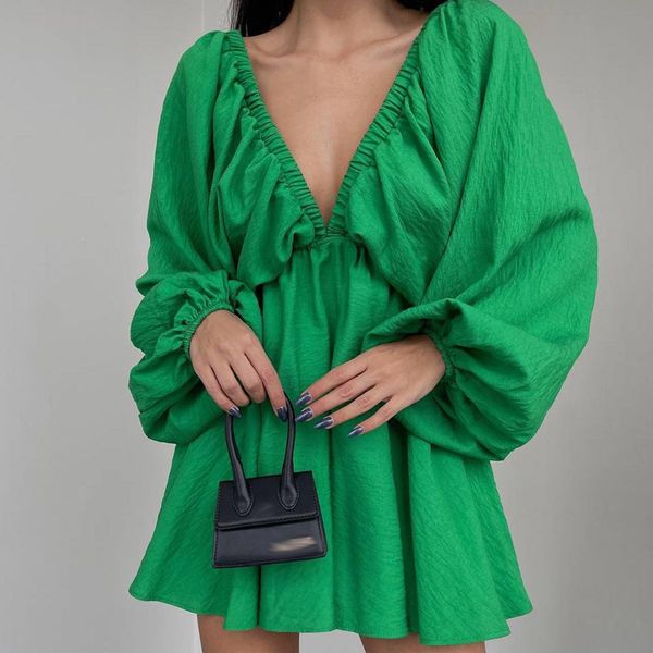 women elegant solid loose cotton dress summer casual long sleeve ruffle dress ladies fashion v neck a-line party dress, Black;gray
women elegant solid loose cotton dress summer casual long sleeve ruffle dress ladies fashion v neck a-line party dress, Black;gray
